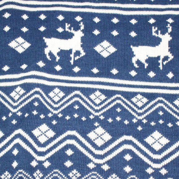 Tipsy Elves "Reindeer Conga" Christmas Fair Isle Knit Short Sleeve Mini Dress - Picture 5 of 10